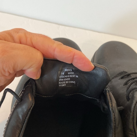 L.L. Bean Black Leather Work Oxfords No Skid Sole Tie Up Laces. Size 14W - Picture 13 of 13